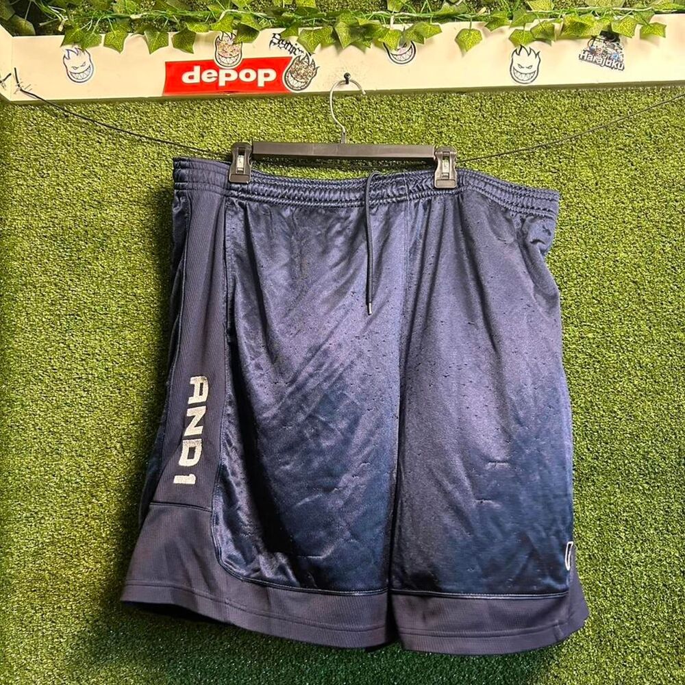 And1 Men's Navy and Blue Shorts